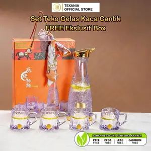 (ISCHAINDYOFC) TEXANIA HAMPERS - KADO - Set Teko Gelas Kaca Premium Elegan – Free Box Eksklusif