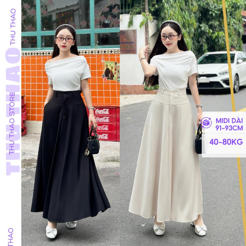 {40-80kg}Chân váy nữ midi dài có BIGSIZE, chân váy ghép mảnh  form đẹp gen eo hack dáng.