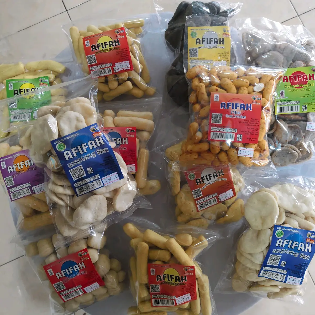 1kg Getas &Ampiang kemasan  80 gram 12 pcs khas bangka Snack