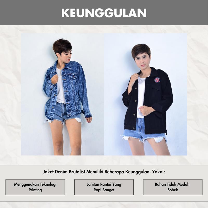 Jaket Jeans Pria Denim Jacket Distro Full Printing Motif Polos 4