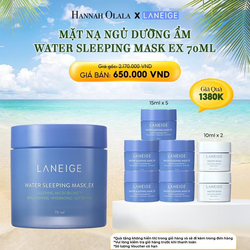 LANEIGE x HANNAH OLALA - Mặt nạ ngủ dưỡng ẩm tăng cường khả năng tự vệ của da và Làm Đẹp Da LANEIGE Water Sleeping Mask EX 70ml