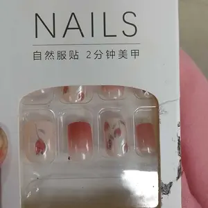 24pcs Kuku Palsu Wanita Nail Art 3D Fashion Kekinian Fake Nails Akrilik Cantik (free lem) KU040