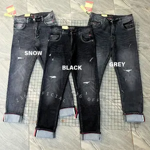 236JO - Celana Jeans Pria Dewasa Slim Fit Denim Distro Hitam Panjang Premium