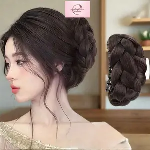 Jepit Sanggul Rambut Palsu Sanggul Model Jepit Kepang Hairbun Korea Style