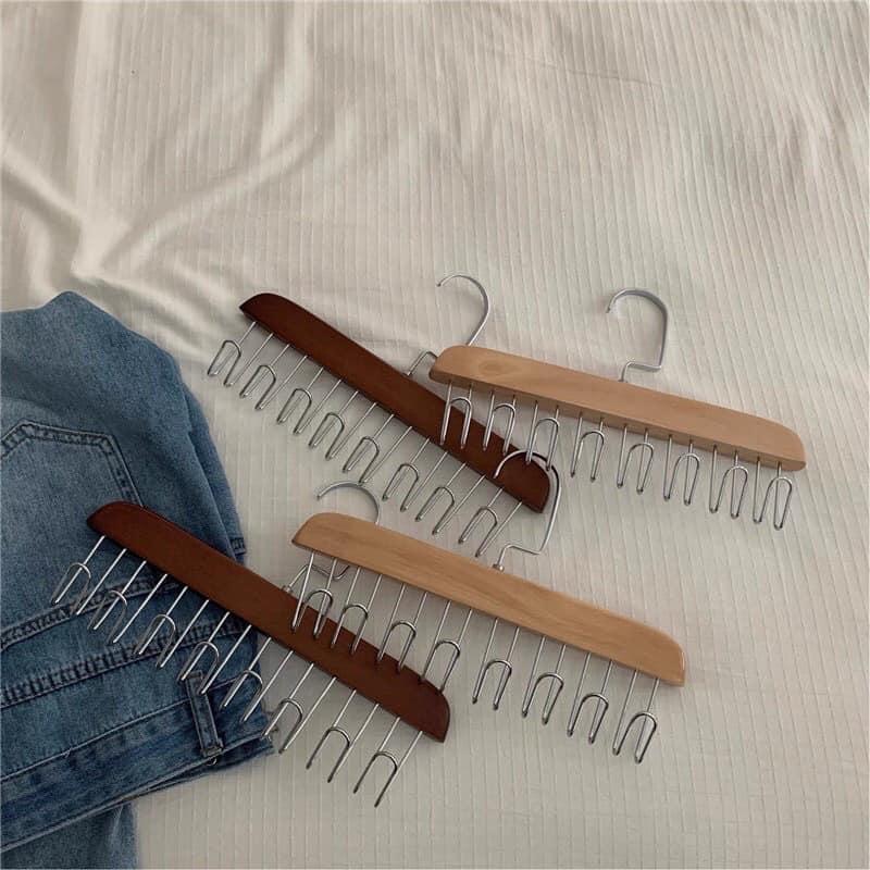 Móc Gỗ Treo Đồ Lót, Khăn , Thắt Lưng, Cà Vạt, Áo 2 Dây Đa Năng Tiện Dụng