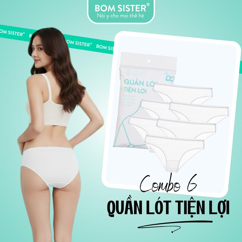 Combo 6 quần lót nữ cotton tiện lợi sử dụng 1 lần mặc đi chơi đi xa đi du lịch luôn có trong túi sách cho chị em Women BOM SISTER Q221