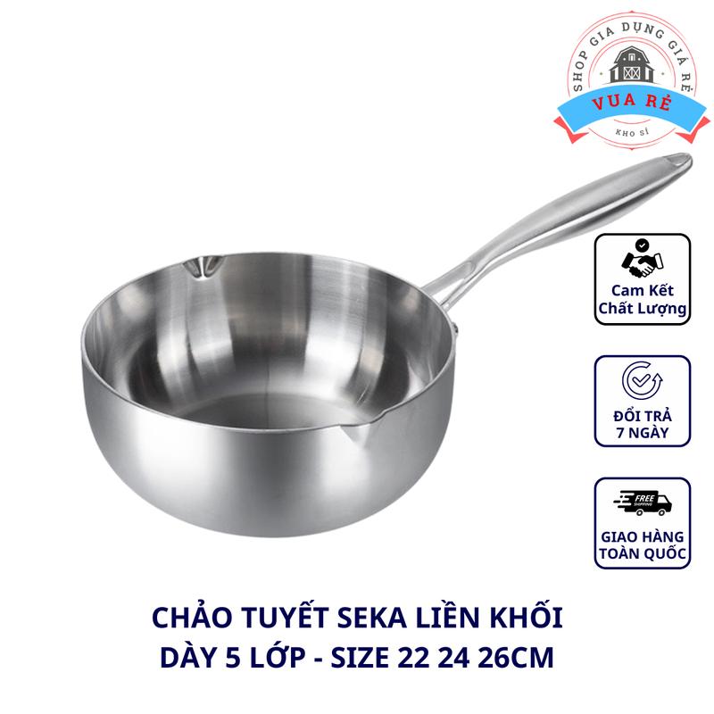 [VUA RẺ] CHẢO INOX SEKA Dùng Cho Mọi Loại Bếp, Bếp Từ Bếp Hồng Ngoại Bếp Gas - Bảo hành 12 tháng chính hãng