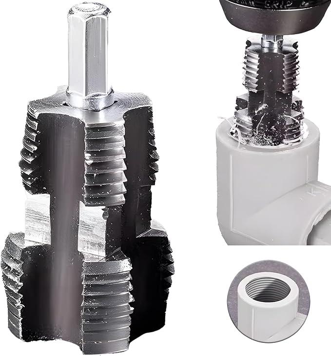 Dụng Cụ Mở Ren Lỗ Ống Nước, Dụng Cụ Làm Ren PVC, Cho Máy Khoan Điện, Bộ Dụng Cụ Làm Ren Ống Nhựa 1 / 2 "Và 3 / 4", Dụng Cụ Vẽ Lại, Thích Hợp Cho Ống Nước