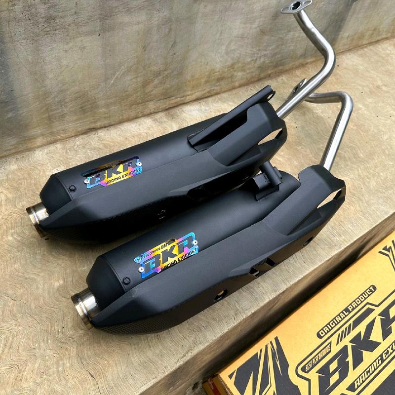 Knalpot Moncong Shijiro Paket lengkap Tameng Original BKR EXHAUST untuk Motor Beat Vario Scoopy Nmax Aerox Pcx Mio - Motorcycle Karbu Racing Silincer 3