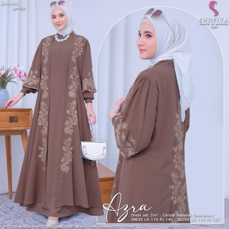 Azra dress set 2 in 1 original by Shofiya LD 110 bahan premium best seller 3