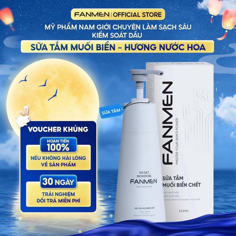 Sữa tắm muối biển Chết hương nước hoa nam tính Fanmen hỗ trợ giảm mụn cơ thể dành riêng cho nam giới 350ml