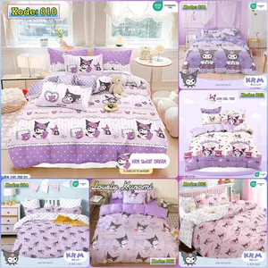 Sprei Anak Ukuran 80 90 100 120 140 160 180 200 Motif KRM Kuromi Katun CVC Grade 1 Homemade
