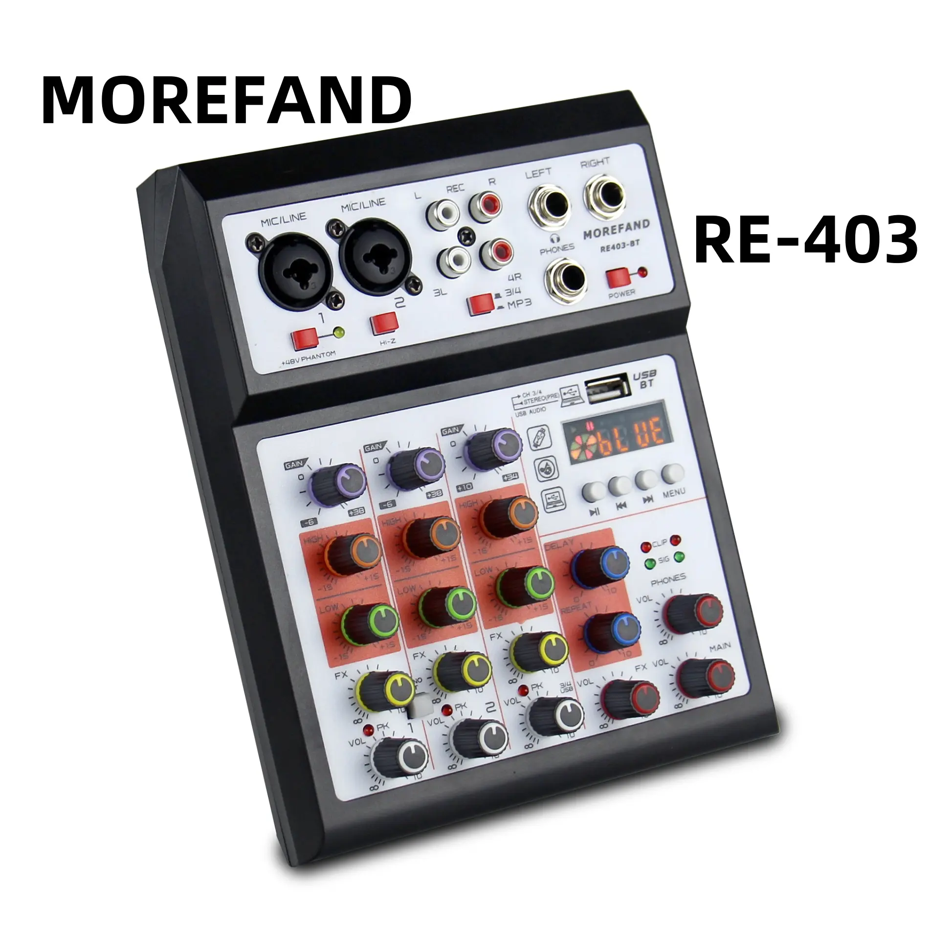 Mixer Sound RE403-BT (MOREFAND) untuk Karaoke Rekaman Langsung dengan Amplifier db  voice  mixer mixer  db  voice  valentine  8 mixer  4  channel  100  ribu