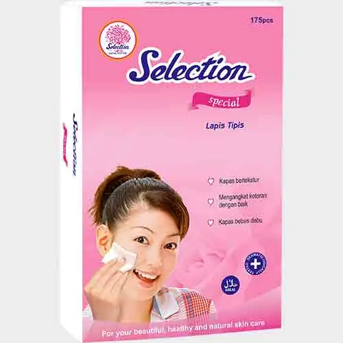 SELECTION Facial Cotton Kapas Pembersih Wajah | Kotak Bulat Round Square 2