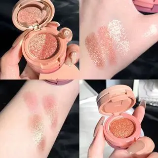 HERORANGE Eyeshadow Compact 3in1 Eyeshadow 3 Warna Glitter Matte Eyeshadow Nude Earth Colour Pigmented Korean Eyeshadow 5