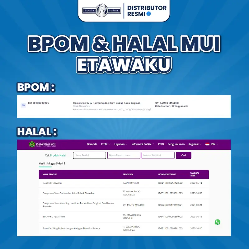 ETAWAKU PLATINUM - Paket 2 Box Susu Bubuk Kambing Etawa Original (Distributor Resmi SUdah BPOM dan Halal MUI) Bisa COD 1