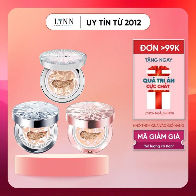 1 LÕI Phấn Nền Kim Cương Trang Điểm Age 20s Cushion Essence Cover Pact Diamond Original SPF 50+PA ++++ Linn Cosmetic