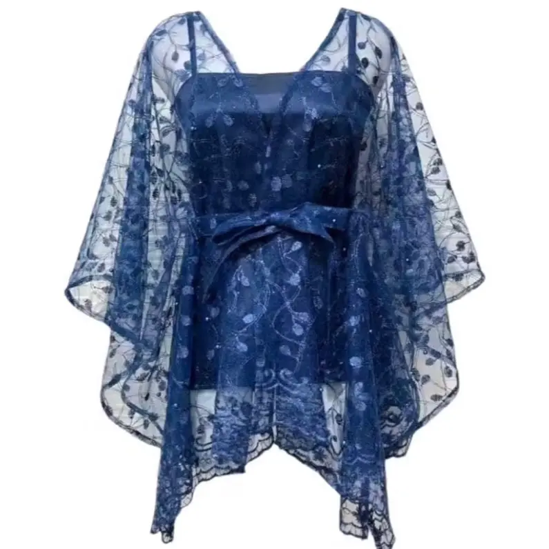 Outer Brukat Cape Brukat Tile Mutiara Kebaya Simple Cape Brukat One Shoulder Outer New Fashion Tile Kebaya Wisuda Lamaran Baju Tunangan Modern 8