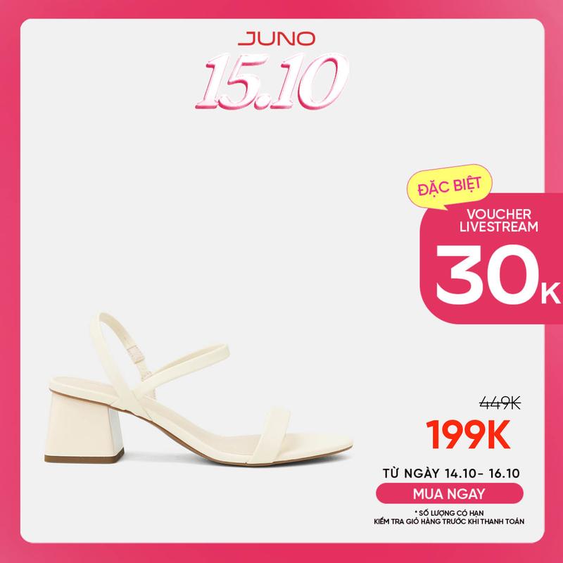 JUNO Giày Sandal Gót Thấp Quai Ngang - SD05112