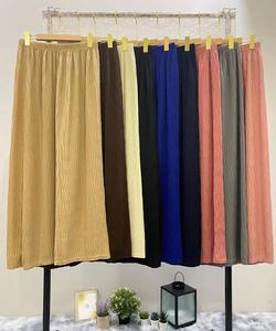 New Pleated Cotton Laici A Line Long Skirt (Fit Up to 85KG)