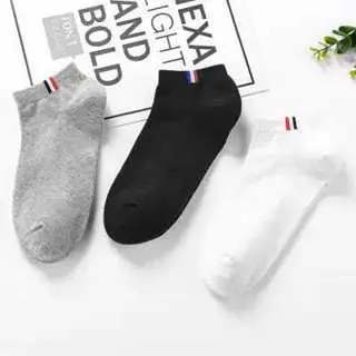 (Paket 3 & 6 Pasang) Kaos Kaki Pendek Semata Kaki Pria Wanita Motif France / Angkle Sock 2