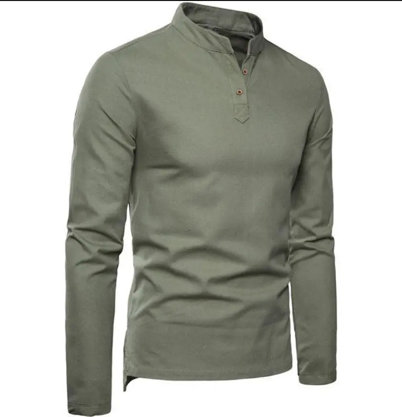 Men shirt linen long sleeve tshirts kurta shirts men casual plain tops Muslimah men shirt collared long sleeve s50780512 comrag