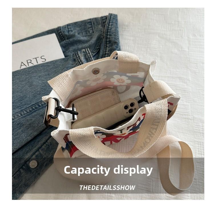 Product Introduction of Canvas bag 2024 new underarm support student class commuting bag versatile shoulder bag handbag 6