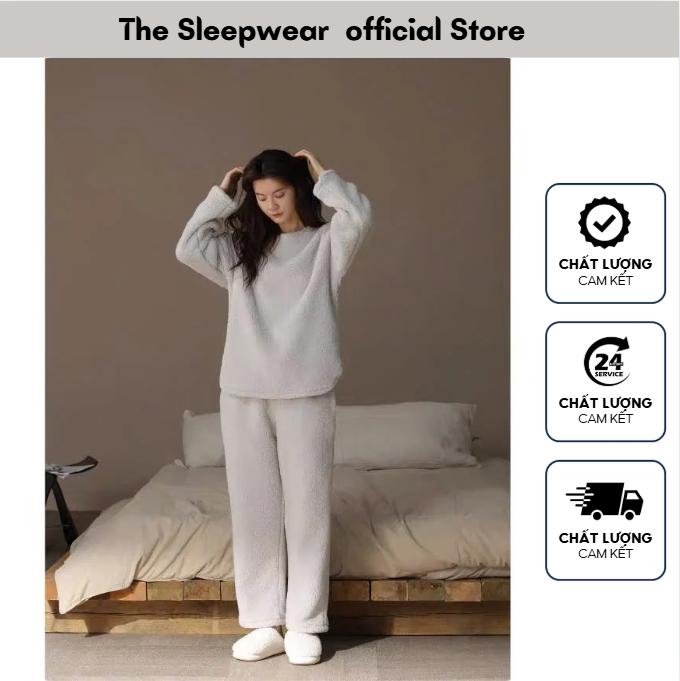Bộ Đồ đôi Lông Cừu San Hô hai mặt - The Sleepwear BĐ03- Bộ mặc nhà mùa đông cho nam ,Có size 110kg