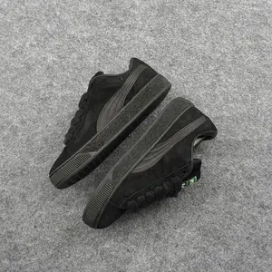 Sepatu Gemuk hitam polos /Sepatu sekolah anak spm sd sma model gemuk, sepatu full hitan skena kalcer 36-44 Casual shoes , running, sport - HITAM POLOS, 36 + BONUS