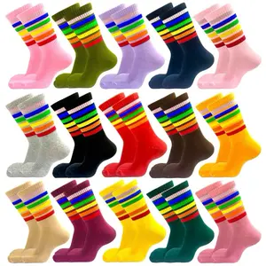 Kaos kaki oldschool panjang motif setrip - kaos kaki old school motif garis-garis Lembut  Pria Wanita Katun Remaja Dewasa