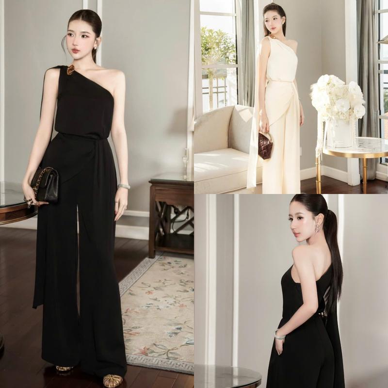 G01 Set (áo và quần) áo lệch vai kèm quần xuông dài - Set nữ xinh sang chảnh