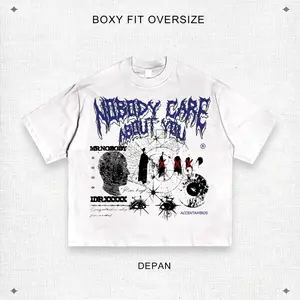 AccentAmbios Kaos Boxy Oversized Nobody Care White - Cotton Combed 24s