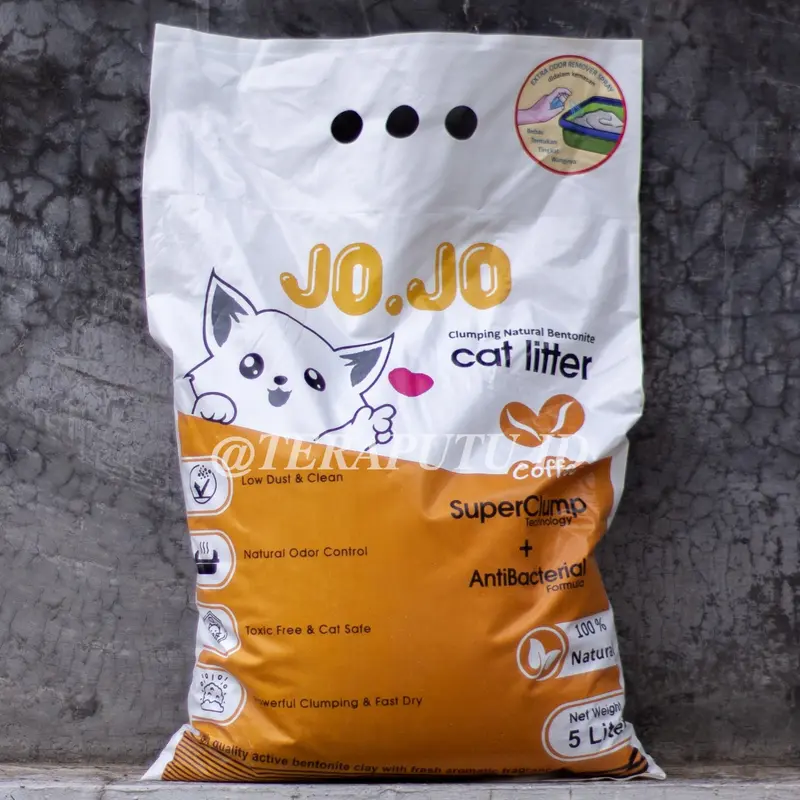 pasir kucing gumpal 5L, Merk jo.jo wangi murah cat litter 1
