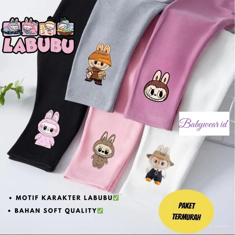 Paket Hemat 5 Pcs Legging Anak Karakter Soft Premium 0-10 Tahun - Fashion Cantik Celana Anak Perempuan Bayi - Anak-Anak
