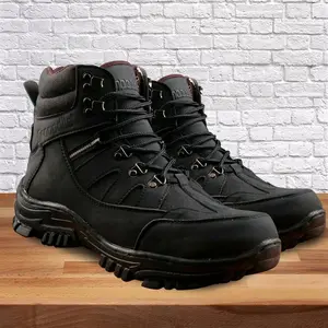 Crocodile Sepatu Kerja Safety Boots Armor Ujung Besi Kulit Sintetis Size 39-44