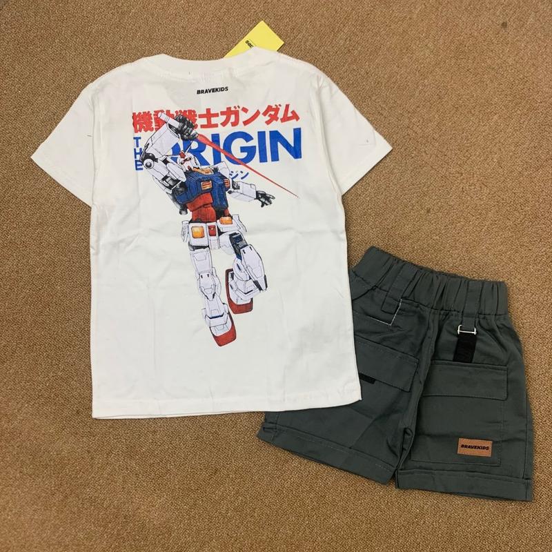 BRAVEKIDS FASHION - DINO CHARACTER SETELAN ANAK COTTON COMBED 24S 1-5 TAHUN 8