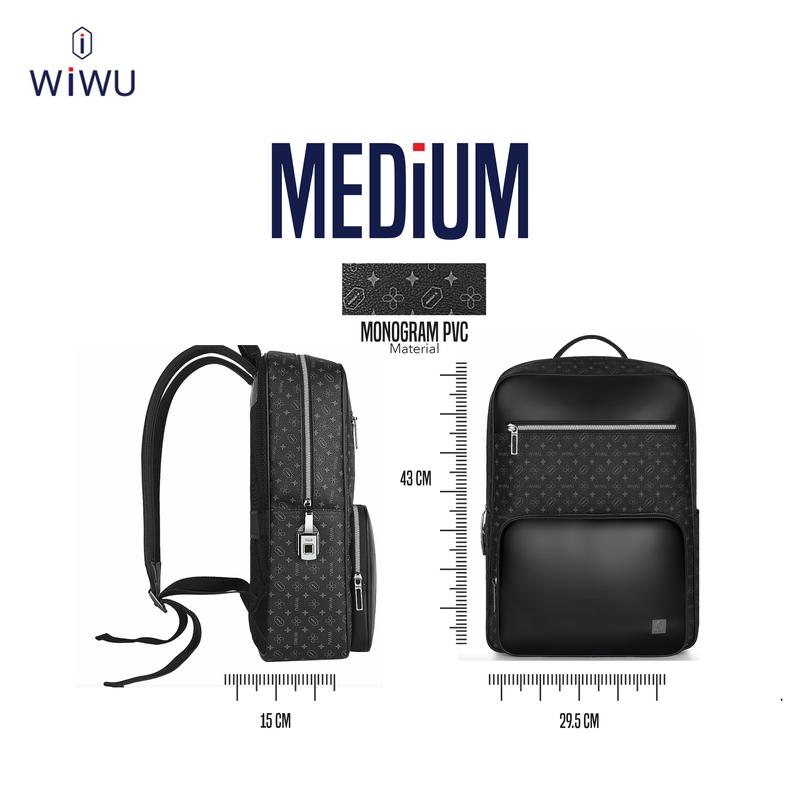 Wiwu Tas Ransel Master Backpack Laptop Fingerprint Lock Waterproof Bag Pria Hitam 3