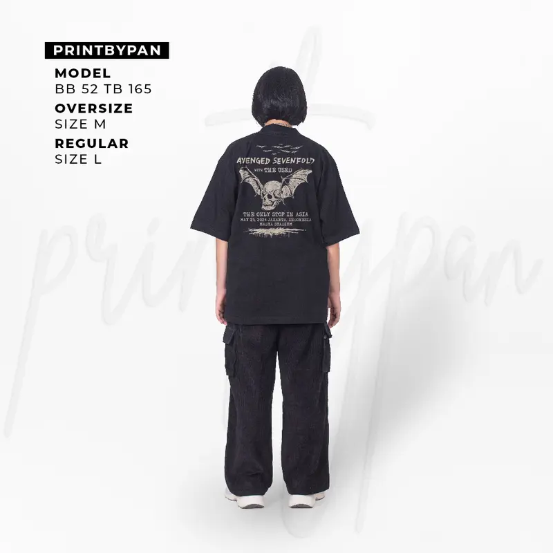 T-Shirt Merchandise A7X Avenged Sevenfold Live Jakarta 2024 - Kaos Oversize Band Vest Tank Top Tanktop Singlet Sleevesless Oversized Pria Retro Vintage Beige Khaki Cream Nude Black 5