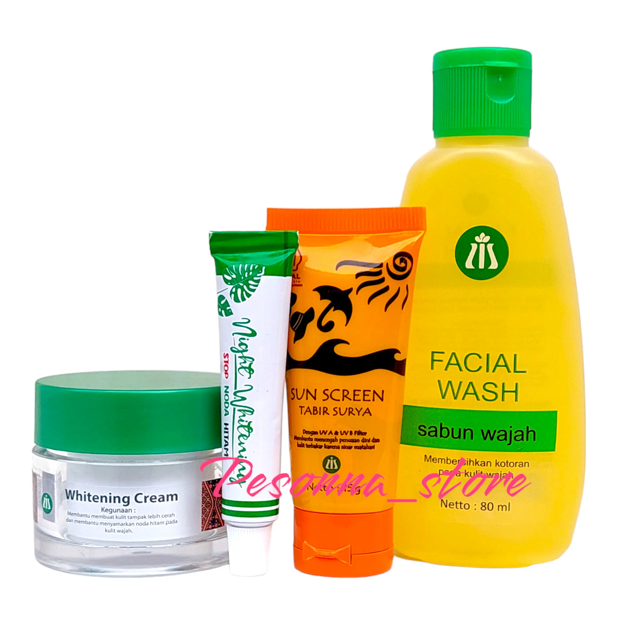 Liz Skincare Paket Flek Hitam 4 in 1 Facial Wash Krim Pemutih Malam Siang Sunscreen Tabir Surya - Pencerah Lightening