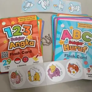 FLASHCARD EDUKASI - Flash Card Anak Mainan Edukatif Huruf Angka HIjaiyah Hewan Binatang Anggota Tubuh Profesi Kartu Belajar Pintar Bilingual Bahasa Inggris