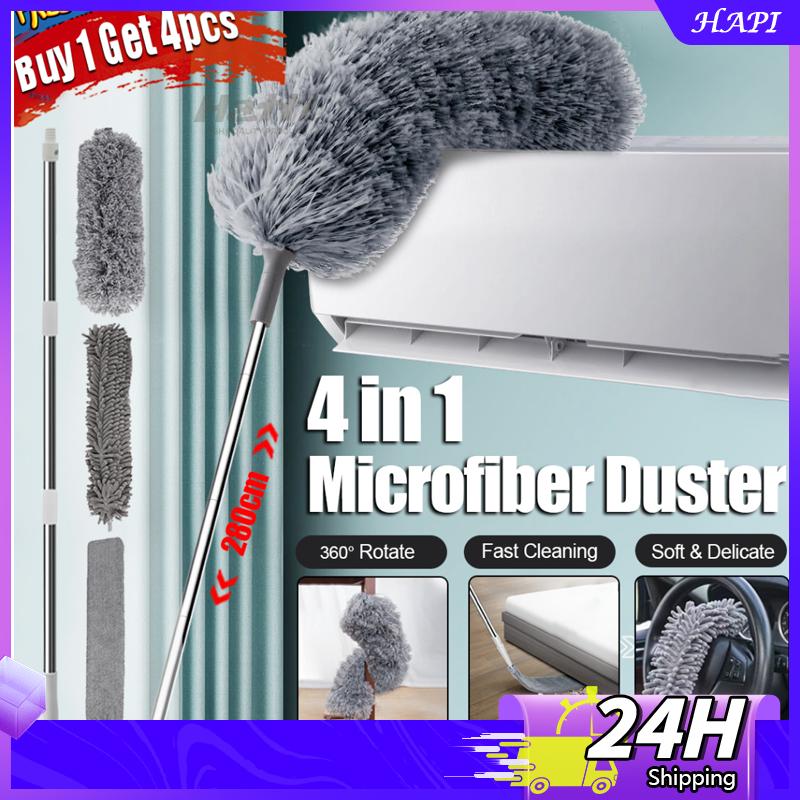 4 In 1 Microfiber Duster Set Extendable Long Handle Ceiling Fan ...