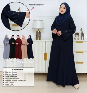 Abaya Inara Umrah Standard Jumbo Kekinian Remaja Syari Murah Premium Simpel Motif Swarovsky Synthesa Clothing