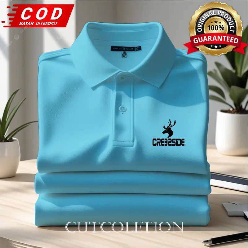CRESSIDA  Kaos Pria Import Premium - Polo Shirt casual Formal Lifestyle - Polo Kerah lengan pendek jeans Baju Katun 5
