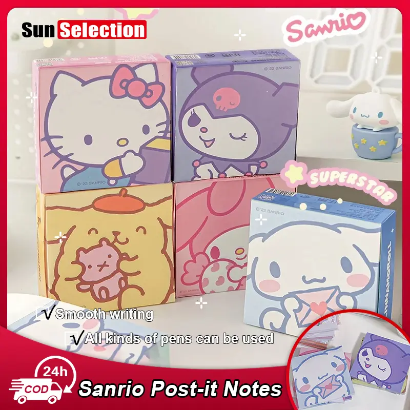 50pcs Sanrio sticky note new thickened cartoon student cute pocket note Post-it Note Message Sticker