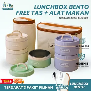 SINDA Kotak Makan Stainless 304 3in1 - Tahan Bocor dan Portabel untuk Bekal Sehari-hari SINDA Kotak Makan Stainless 304 3in1 - Tahan Bocor dan Portabel untuk Bekal Sehari-hari