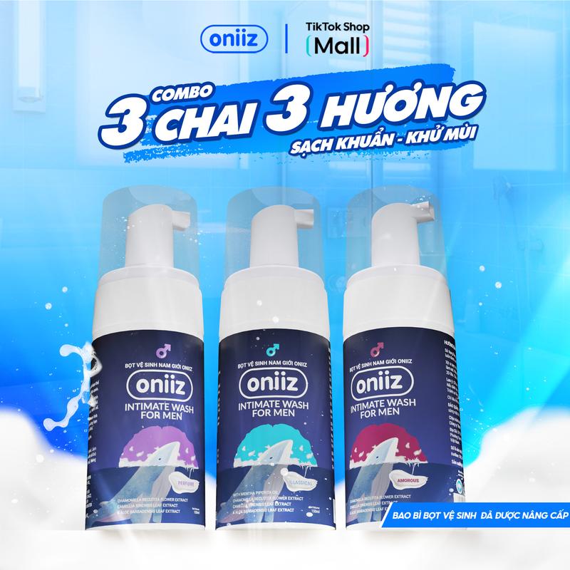 Combo Bọt vệ sinh nam giới Oniiz Dung dịch tạo bọt hương nước hoa 100ml