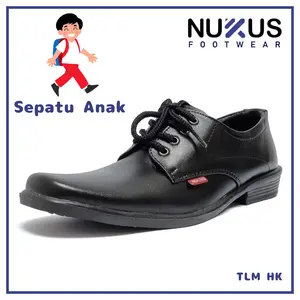 Nukus Sepatu Anak Laki-Laki Pantofel Tali Hitam - TLM HK