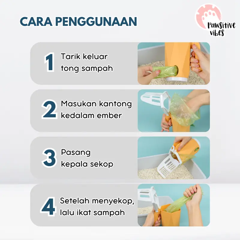 Sekop Litter Box Kucing Serokan Pasir Poop Pet Cat Scoop Bonus Dispenser Kantong Plastik/ Kantong Kantong Kotoran/Sekop Litter Box Kucing Serokan Pasir Poop Pet Cat Scoop Bonus Dispenser Kantong Plastik 3