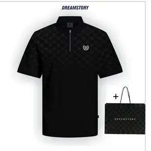 Polo Shirt DreamStory Domino Zipper Cotton Pique High Quality
