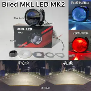 Lampu Biled 2,5 Inc MKL LED MK2 Blue Lens Plus Kipas Pendingin